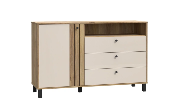 Комод левый 1д3ш Келлис KQLK222L дуб маувела/молочный - Фото 2 Комод левый 1д3ш Келлис KQLK222L дуб маувела/молочный - изображение 2