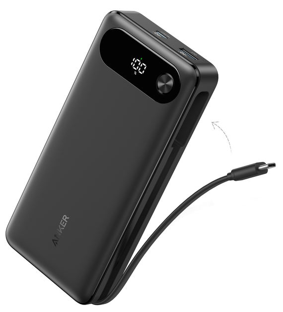 Портативний зарядний пристрій PowerCore - 20000 mAh 87W PD Built-In USB-C Cable Black Anker (teh0027063) - Фото 1 Портативний зарядний пристрій PowerCore - 20000 mAh 87W PD Built-In USB-C Cable Black Anker (teh0027063) - зображення 1