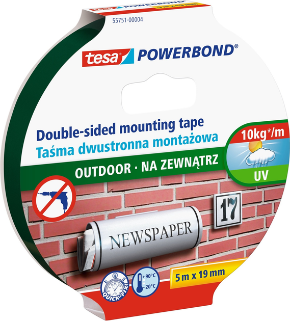Taśma dwustronna montażowa TESA Powerbond 5 m x 19 mm (4042448843500) - obraz 1