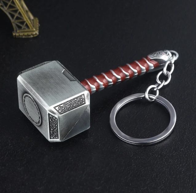 Брелок молот Тора Mjolnir — сувенир Marvel, ключница - изображение 2