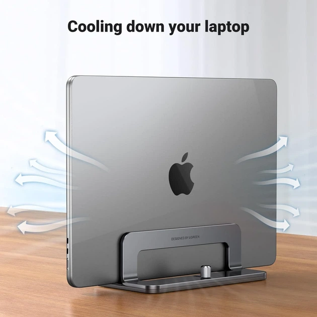 Настольная вертикальная подставка для ноутбука Ugreen LP258 Vertical Laptop Stand Gray (UGR-20471) - изображение 5