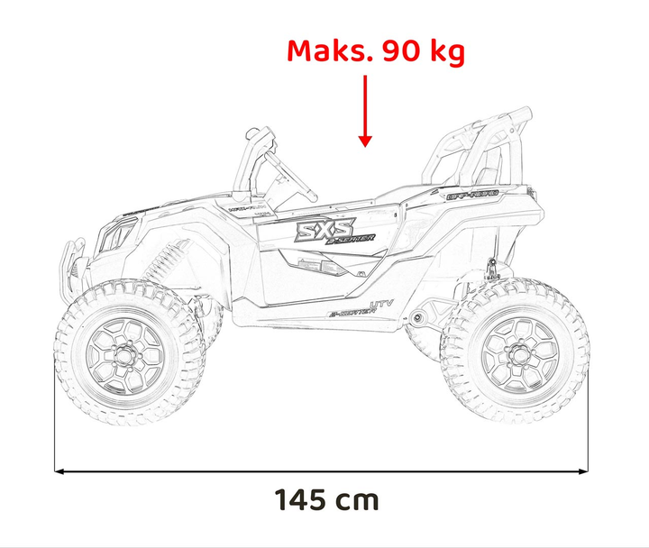 Електричний автомобіль для дітей UTV X3 Off-Road Чорний (5903864941975) - зображення 18