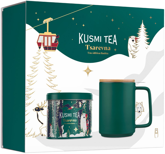 Zestaw Kusmi Tea herbata czarna sypana Tsarevna 120 g + Kubek z zaparzaczem (3585810111629) - obraz 1
