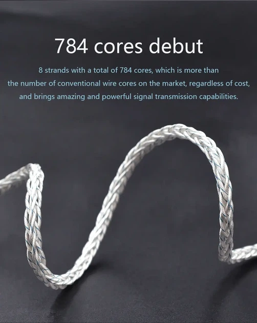 KZ Silver&Blue Cable – 8-жильный Hi-Fi кабель для наушников из посеребренной меди для аудиофилов - изображение 9