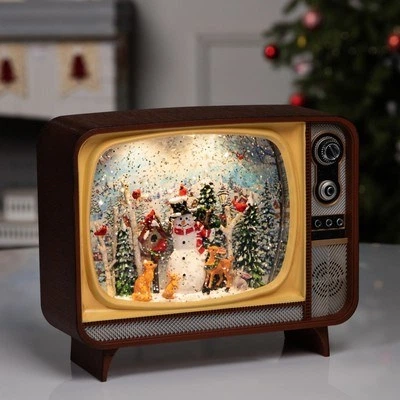 Ночник новогодний музыкальный XMAS WDL-24034B «Ретро телевизор