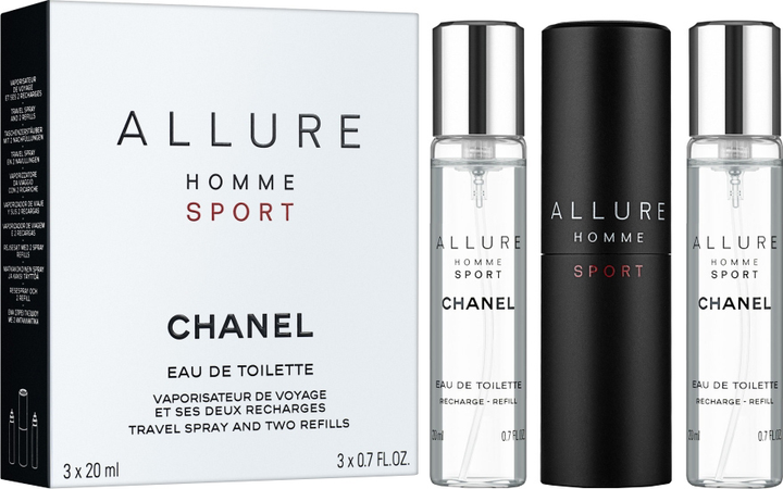 Zestaw męski Chanel Allure Homme Sport Wkład wymienny Woda toaletowa 3 x 20 ml (3145891238006) - obraz 1