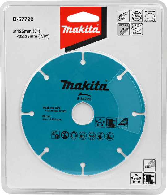 Tarcza tnąca Makita z nasypem z węglika wolframu 125 mm (B-57722) - obraz 2