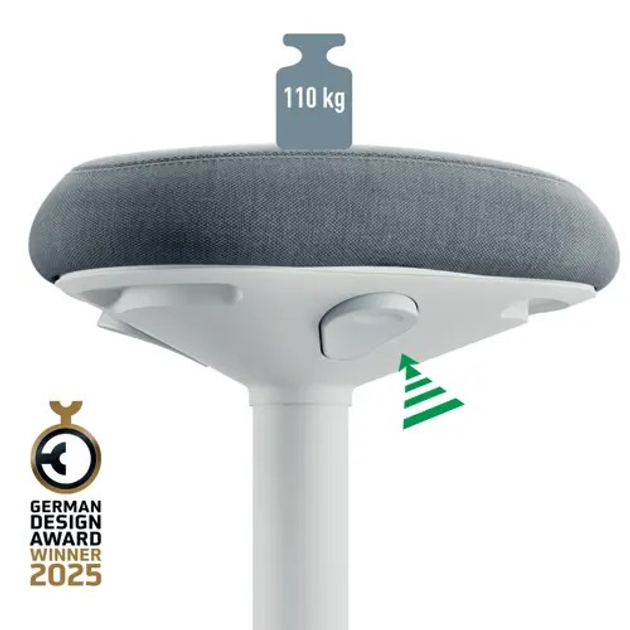 Стілець офісний Leitz Ergo 65440085 17 см Grey (4002432138401) - зображення 3