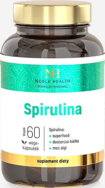 Харчова добавка Noble Health Спіруліна 60 капсул (5906630600571) - зображення 1