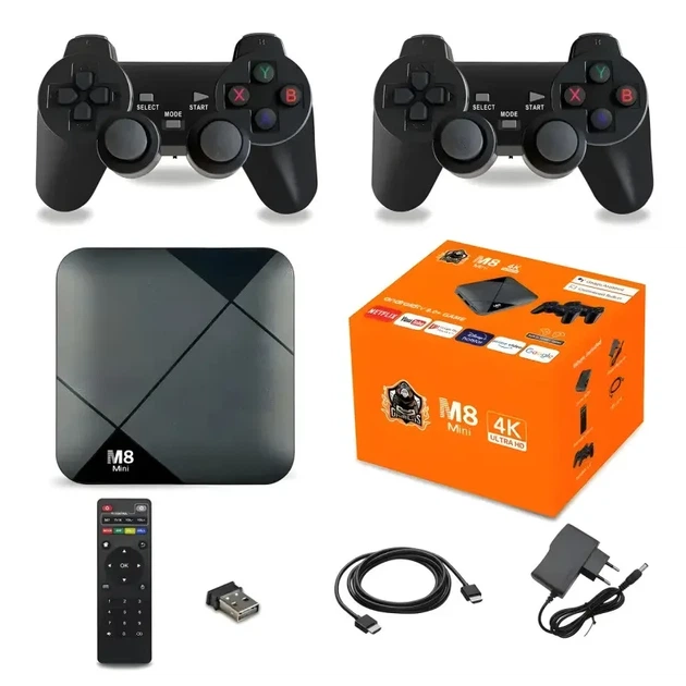 Игровая приставка M8 mini 4K Android TV, 64 gb , с встроенным эмулятором ретро-игр и джойстиками - изображение 5