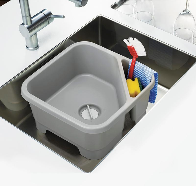 Миска для миття посуду Joseph Joseph Duo зі зливом сіра (5028420800708) - зображення 3