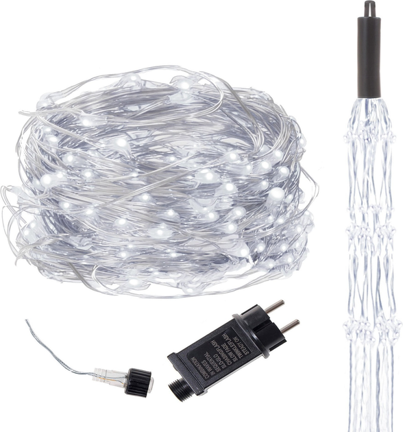 Kurtyna świetlna Springos CL0094 Włosy anioła 300 LED Biała zimna (5907719401294) - obraz 2