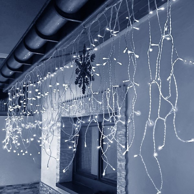 Kurtyna świetlna Springos CL0500 Sople 500 LED Zimna biała (5907719410685) - obraz 8