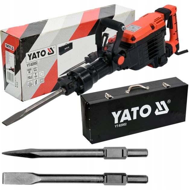 Молот відбійний мережевий YATO YT-82002 230V 1600 Вт 70 Дж з оливним охолодженням + 2 піки - Фото 1 Молот відбійний мережевий YATO YT-82002 230V 1600 Вт 70 Дж з оливним охолодженням + 2 піки - изображение 1