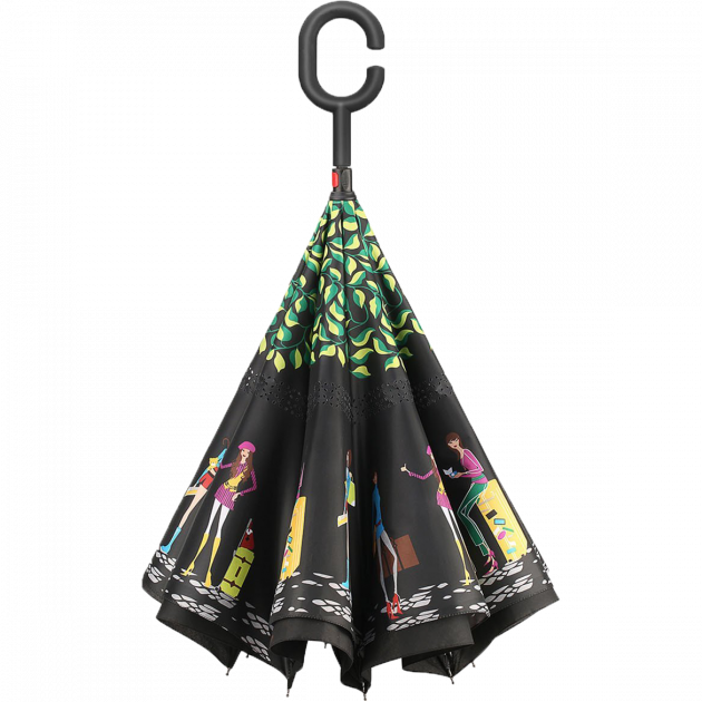 Женский зонт Up-Brella обратного сложения антизонт умный зонт (смарт зонт) Picasso - изображение 2
