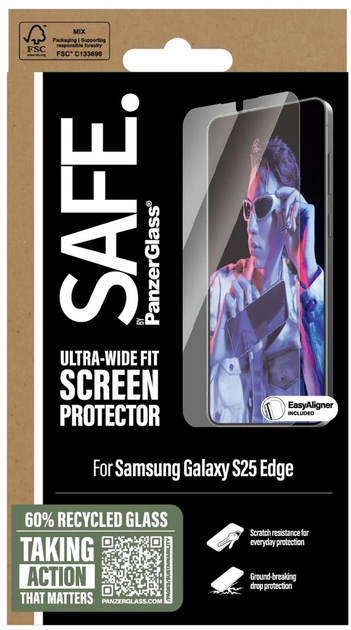Szkło hartowane PanzerGlass Ceramic Protector Ultra-Wide Fit do Samsung Galaxy S25 Edge (PAN001162) - obraz 4
