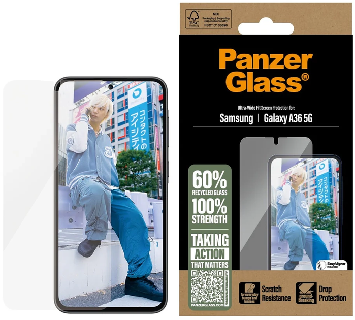 Захисне скло PanzerGlass Screen Protector Ultra-Wide Fit для Samsung Galaxy A36 5G (PGRNUWFG38083) - зображення 1