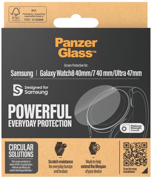 Захисне скло Panzer Glass для Samsung Galaxy Watch 8 40mm/ Watch Ultra 47mm / Watch 7 40mm (5715685001543) - зображення 3