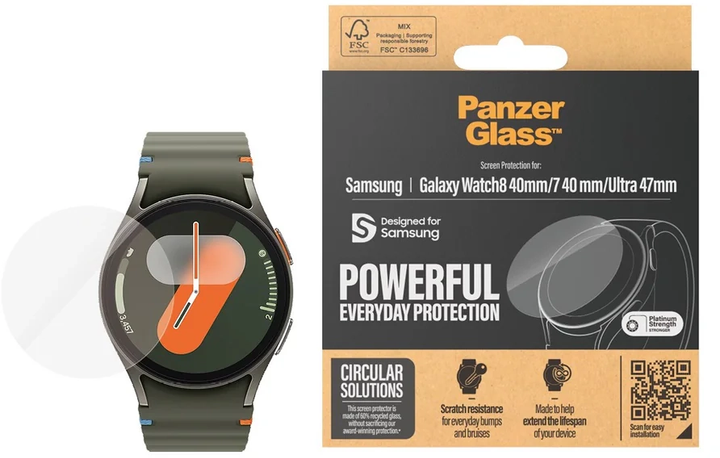 Захисне скло Panzer Glass для Samsung Galaxy Watch 8 40mm/ Watch Ultra 47mm / Watch 7 40mm (5715685001543) - зображення 4