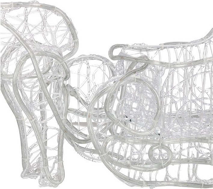 Dekoracyjna figura świetlna Springos CL1221 Renifer z saniami 150 cm Biały zimny (5907719422367) - obraz 5