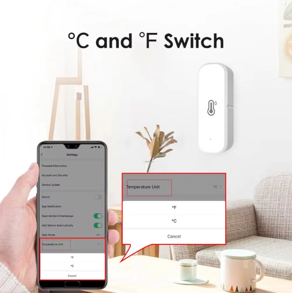 Умный датчик температуры и влажности WiFi, Tuya, Smart Life, ТН02 - изображение 4