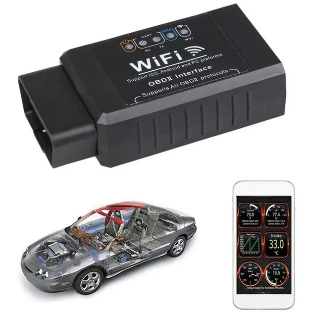 Автомобильный диагностический адаптер OBD2 ELM327 Wi-Fi сканер ошибок для авто 2714 - изображение 4