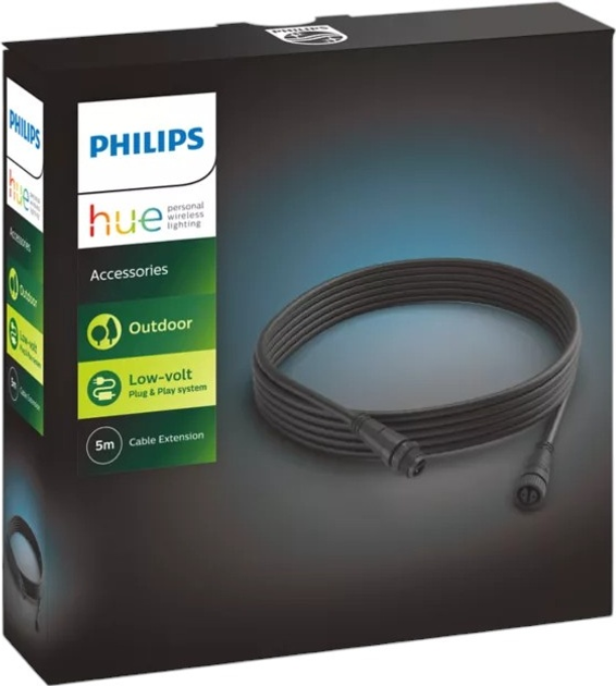 Zewnętrzny kabel przedłużający Philips Hue 5 m EU Czarny (1742430PN) - obraz 2