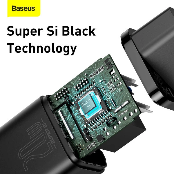 Мережевий зарядний пристрій Baseus Super Si Quick Charger 1C 20W EU Black (CCSUP-B01) - изображение 11