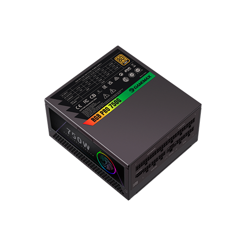 Блок питания модульный для ПК GameMax RGB PRO 750G, ATX 3.1, 750W, 140 мм вентилятор, 80+ Gold, Black - изображение 6