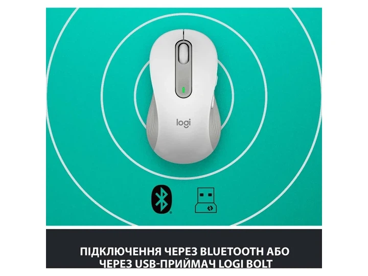 Миша Logitech Signature M650 L Wireless Mouse LEFT Off-White (910-006240) - изображение 7