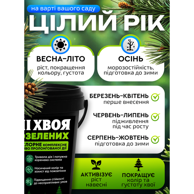 Удобрение Cultiva Хеппи Хвоя Комплексное Для Вечнозеленых Растений, 1 кг - Фото 5 Удобрение Cultiva Хеппи Хвоя Комплексное Для Вечнозеленых Растений, 1 кг - изображение 5