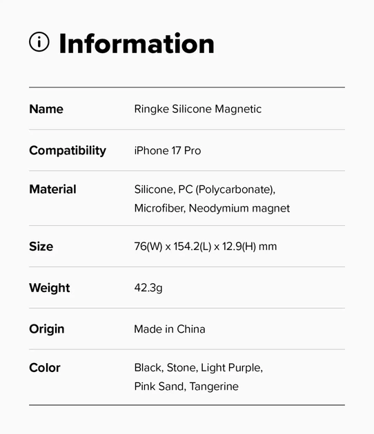 Чохол Ringke Silicone Magnetic для iPhone 17 Pro Black (SIMG1088E55) - зображення 9