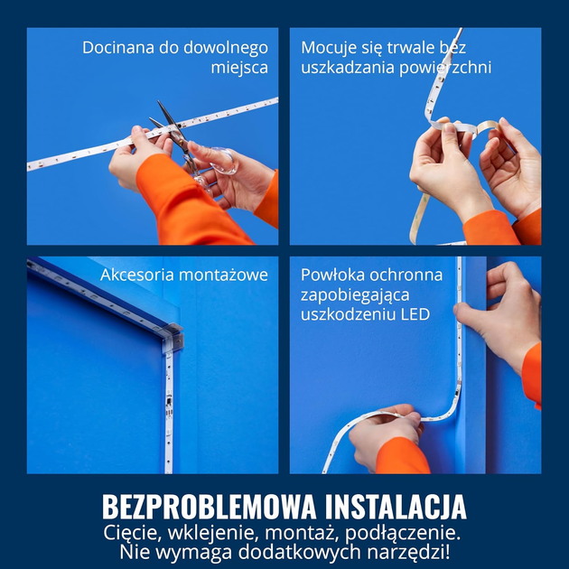 Taśma LED inteligentna WiZ RGBIC LED strip Type-C offline 10 m (8720169077683) - obraz 3