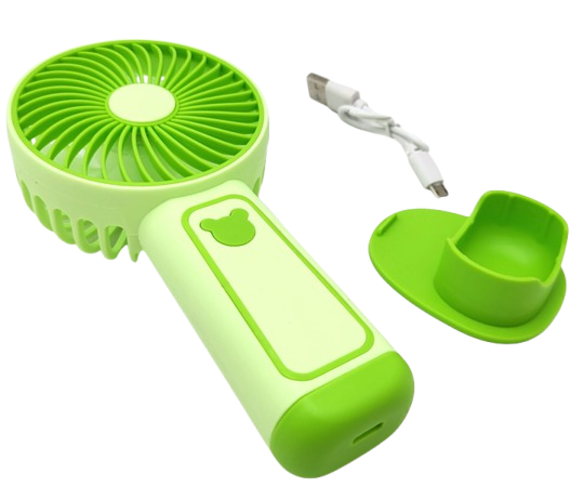 Портативный вентилятор Mini Fan с подставкой под телефон TX-265 6368 USB 3 режима зеленый - изображение 3