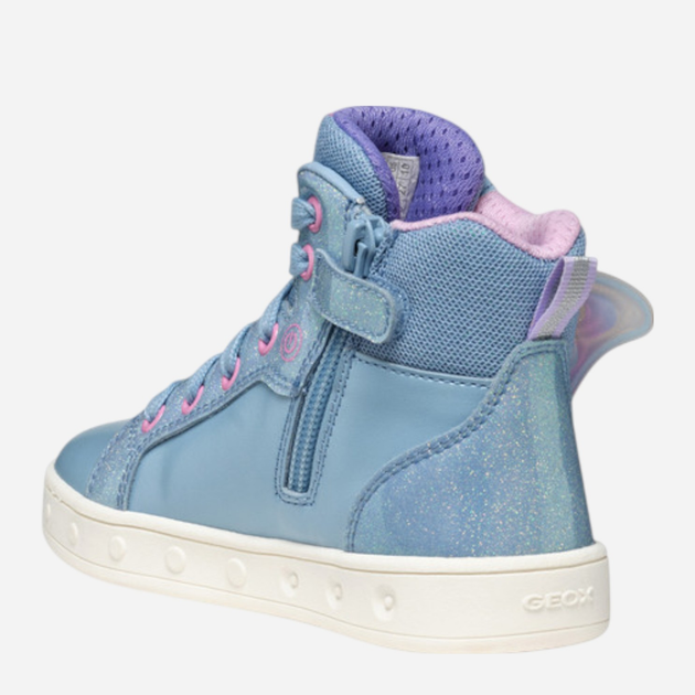 Дитячі високі кеди для дівчинки Geox J Skylin Girl J568WA-0NFKC-C4Y0G 26 Блакитні (8058192524936) - зображення 3