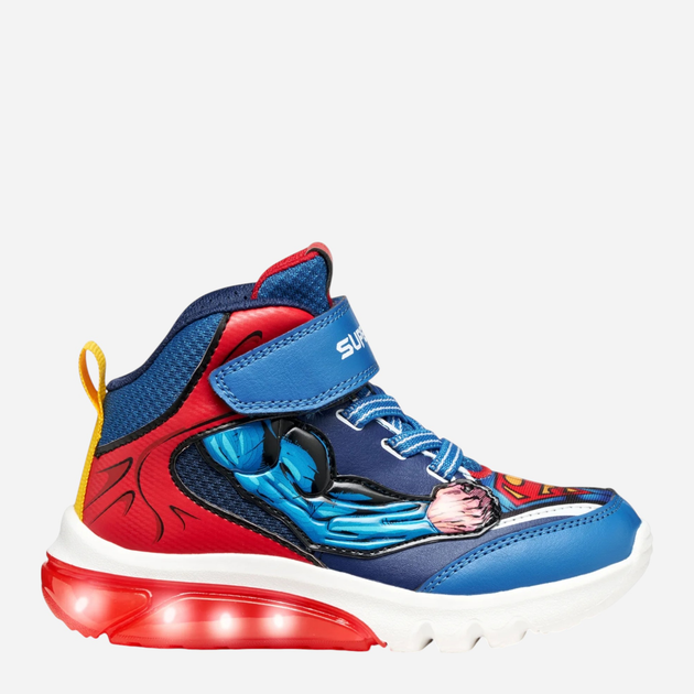 Buty sportowe młodzieżowe chłopięce za kostkę, świecące, zapinane na rzepy Geox J Ciberdron Boy J56LBF-0BC14-C0200 25 Niebieskie (8058192456268) - obraz 4