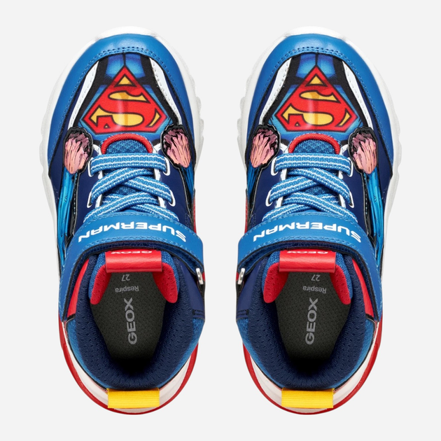 Buty sportowe młodzieżowe chłopięce za kostkę, świecące, zapinane na rzepy Geox J Ciberdron Boy J56LBF-0BC14-C0200 33 Niebieskie (8058192456343) - obraz 5