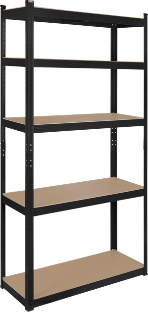 Regał metalowy Rebel RB-1251B 180 x 90 x 40 cm Czarny (5901890104012) - obraz 1