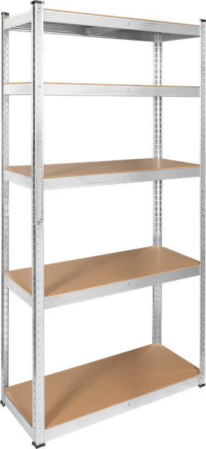 Regał metalowy Rebel RB-1251 180 x 90 x 40 cm Srebrny (5901890104548) - obraz 1