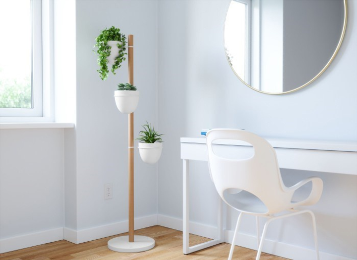 Kwietnik Umbra Floristand stojący biało-brązowy 139 x 44 cm (028295335447) - obraz 6