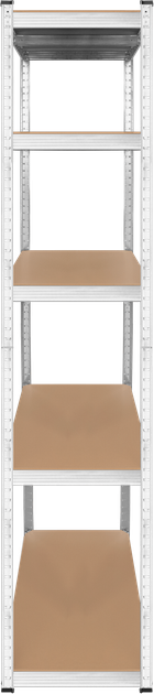 Regał metalowy Rebel RB-1252 205 x 120 x 45 cm Srebrny (5901890104043) - obraz 5