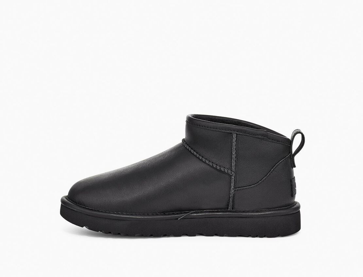 Жіночі уггі Ультра Міні Чорні Шкіряні UGG Classic Ultra Mini Black Leather 1 (38, чорний) - зображення 3
