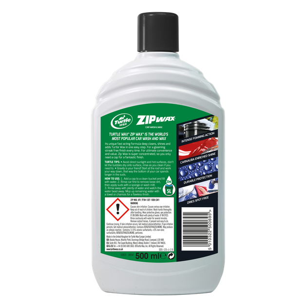 Автошампунь с воском Карнауба Turtle Wax Zip Wax 500 мл - изображение 2