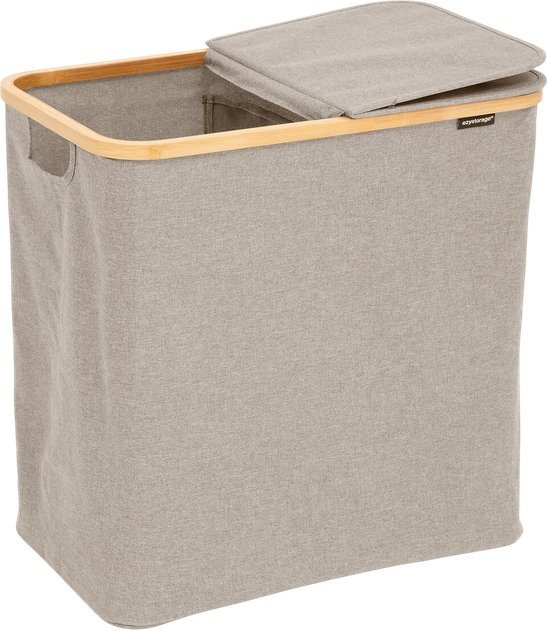 Кошик для білизни 5five Simply Smart Tidy двокамерний бежевий 80 л (3560233014450) - зображення 2