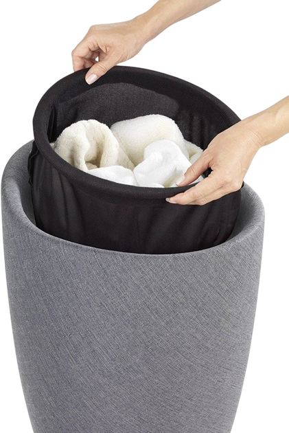 Kosz-pufa na pranie Wenko Candy 2 w 1 szary 20 l (4008838163566) - obraz 3