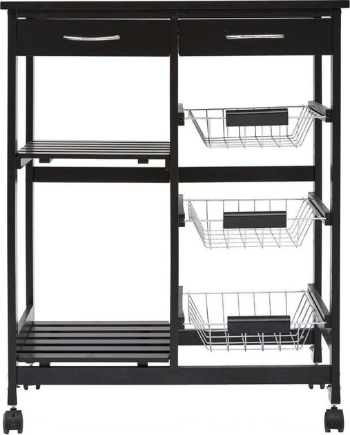 Wózek kuchenny Atmosphera mobilny barek 67 x 35 x 81 cm Czarny (3560239290179) - obraz 2