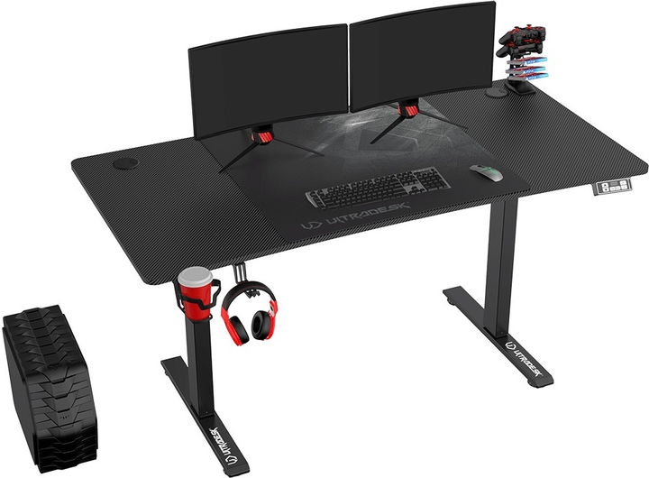 Biurko gamingowe ULTRADESK Level V2 Black (UDESK-LVA-BB) - obraz 6