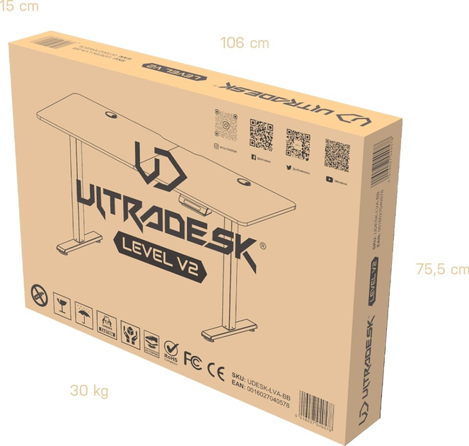Biurko gamingowe ULTRADESK Level V2 Black (UDESK-LVA-BB) - obraz 10