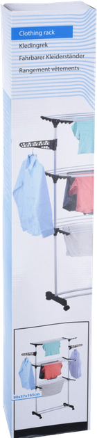 Suszarka na ubrania Storage solutions 3-poziomowa 80 x 57 x 165 cm (8719987499685) - obraz 2