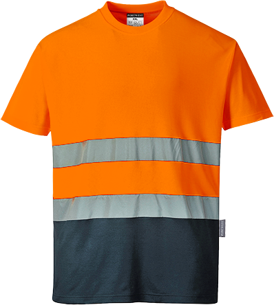 Футболка двоколірна Portwest Cotton Comfort S173 XXXL Помаранчевий / Темно-синій - Фото 3 Футболка двоколірна Portwest Cotton Comfort S173 XXXL Помаранчевий / Темно-синій - зображення 3